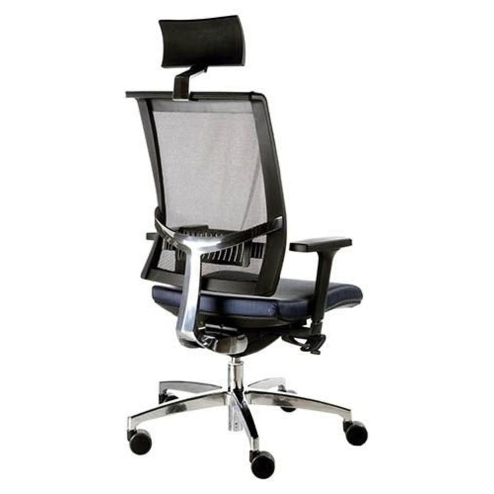 Cadeira Presidente Com Encosto Tela Mesh Linha Net Design Preto